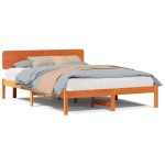 vidaXL Cadru de pat Maroniu cerat 160 x 200 cm Lemn masiv de pin