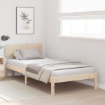 vidaXL Cadru de pat cu headboard natural 75 x 190 cm Lemn masiv de pin vidaXL Cadru de pat cu headboard natural 75 x 190 cm Lemn masiv de pin