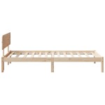 vidaXL Cadru de pat cu headboard natural 75 x 190 cm Lemn masiv de pin vidaXL Cadru de pat cu headboard natural 75 x 190 cm Lemn masiv de pin