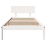 vidaXL Cadru de pat cu headboard Alb 75 x 190 cm Lemn masiv de pin vidaXL Cadru de pat cu headboard Alb 75 x 190 cm Lemn masiv de pin