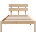 vidaXL Cadru de pat cu headboard Maro 80 x 200 cm Lemn masiv de pin