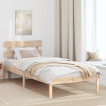 vidaXL Cadru de pat cu headboard Maro 100 x 200 cm Lemn masiv de pin vidaXL Cadru de pat cu headboard Maro 100 x 200 cm Lemn masiv de pin