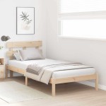 vidaXL Cadru de pat cu headboard Maro 100 x 200 cm Lemn masiv de pin vidaXL Cadru de pat cu headboard Maro 100 x 200 cm Lemn masiv de pin
