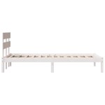 vidaXL Cadru de pat cu headboard Alb 100 x 200 cm Lemn masiv de pin