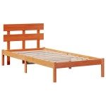 vidaXL Cadru de pat cu headboard Maro 100 x 200 cm Lemn masiv de pin vidaXL Cadru de pat cu headboard Maro 100 x 200 cm Lemn masiv de pin