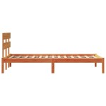 vidaXL Cadru de pat cu headboard Maro 100 x 200 cm Lemn masiv de pin vidaXL Cadru de pat cu headboard Maro 100 x 200 cm Lemn masiv de pin