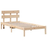 vidaXL Cadru de pat cu headboard Maro 90 x 190 cm Lemn masiv de pin