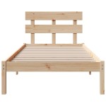 vidaXL Cadru de pat cu headboard Maro 75 x 190 cm Lemn masiv de pin