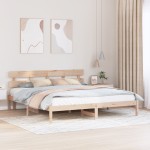 vidaXL Cadru de pat cu headboard Maro 200 x 200 cm Lemn masiv de pin vidaXL Cadru de pat cu headboard Maro 200 x 200 cm Lemn masiv de pin