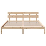 vidaXL Cadru de pat cu headboard Maro 200 x 200 cm Lemn masiv de pin vidaXL Cadru de pat cu headboard Maro 200 x 200 cm Lemn masiv de pin