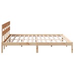 vidaXL Cadru de pat cu headboard Maro 200 x 200 cm Lemn masiv de pin vidaXL Cadru de pat cu headboard Maro 200 x 200 cm Lemn masiv de pin