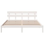 vidaXL Cadru de pat cu headboard Alb 200 x 200 cm Lemn masiv de pin vidaXL Cadru de pat cu headboard Alb 200 x 200 cm Lemn masiv de pin