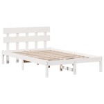 vidaXL Cadru de pat cu headboard Alb 120 x 190 cm Lemn masiv de pin vidaXL Cadru de pat cu headboard Alb 120 x 190 cm Lemn masiv de pin