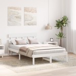 vidaXL Cadru de pat cu headboard Alb 120 x 190 cm Lemn masiv de pin vidaXL Cadru de pat cu headboard Alb 120 x 190 cm Lemn masiv de pin