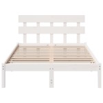 vidaXL Cadru de pat cu headboard Alb 120 x 190 cm Lemn masiv de pin vidaXL Cadru de pat cu headboard Alb 120 x 190 cm Lemn masiv de pin