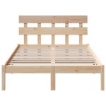 vidaXL Cadru de pat cu headboard Maro 135 x 190 cm Lemn masiv de pin vidaXL Cadru de pat cu headboard Maro 135 x 190 cm Lemn masiv de pin