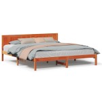 vidaXL Cadru de pat Maro 200 x 200 cm Lemn masiv de pin vidaXL Cadru de pat Maro 200 x 200 cm Lemn masiv de pin