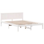 vidaXL Cadru de pat Alb 160 x 200 cm Lemn masiv de pin vidaXL Cadru de pat Alb 160 x 200 cm Lemn masiv de pin