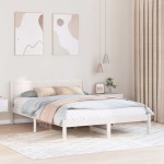 vidaXL Cadru de pat Alb 160 x 200 cm Lemn masiv de pin vidaXL Cadru de pat Alb 160 x 200 cm Lemn masiv de pin