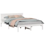 vidaXL Cadru de pat Alb 160 x 200 cm Lemn masiv de pin vidaXL Cadru de pat Alb 160 x 200 cm Lemn masiv de pin