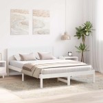 vidaXL Cadru de pat Alb 160 x 200 cm Lemn masiv de pin vidaXL Cadru de pat Alb 160 x 200 cm Lemn masiv de pin
