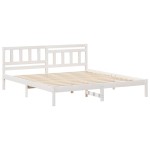 vidaXL Cadru de pat cu headboard Alb 200 x 200 cm Lemn masiv de pin vidaXL Cadru de pat cu headboard Alb 200 x 200 cm Lemn masiv de pin