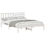 vidaXL Cadru de pat cu headboard Alb 160 x 200 cm Lemn masiv de pin vidaXL Cadru de pat cu headboard Alb 160 x 200 cm Lemn masiv de pin