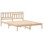 vidaXL Cadru de pat cu headboard Maro 150 x 200 cm Lemn masiv de pin vidaXL Cadru de pat cu headboard Maro 150 x 200 cm Lemn masiv de pin