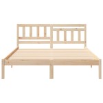 vidaXL Cadru de pat cu headboard Maro 150 x 200 cm Lemn masiv de pin vidaXL Cadru de pat cu headboard Maro 150 x 200 cm Lemn masiv de pin