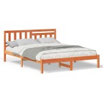 vidaXL Cadru de pat Maro ceruit 140 x 200 cm Lemn masiv de pin vidaXL Cadru de pat Maro ceruit 140 x 200 cm Lemn masiv de pin