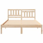 vidaXL Cadru de pat cu headboard Maro 120 x 200 cm Lemn de pin masiv