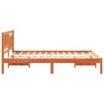 vidaXL Cadru de pat Maro ceruit 135 x 190 cm Lemn masiv de pin vidaXL Cadru de pat Maro ceruit 135 x 190 cm Lemn masiv de pin