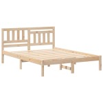 vidaXL Cadru de pat cu headboard Maro 120 x 190 cm Lemn masiv de pin vidaXL Cadru de pat cu headboard Maro 120 x 190 cm Lemn masiv de pin