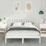 vidaXL Cadru de pat cu headboard Alb 120 x 190 cm Lemn masiv de pin