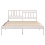 vidaXL Cadru de pat cu headboard Alb 120 x 190 cm Lemn masiv de pin