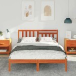 vidaXL Cadru de pat Maro ceruit 120 x 190 cm Lemn masiv de pin vidaXL Cadru de pat Maro ceruit 120 x 190 cm Lemn masiv de pin