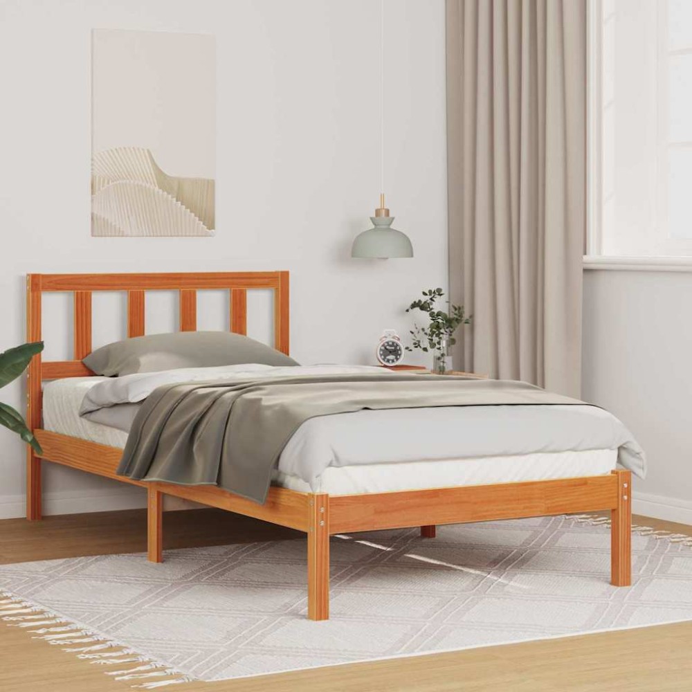 vidaXL Cadru de pat Maro ceruit 80 x 200 cm Lemn masiv de pin