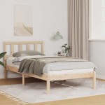 vidaXL Cadru de pat cu headboard Maro 100 x 200 cm Lemn masiv de pin vidaXL Cadru de pat cu headboard Maro 100 x 200 cm Lemn masiv de pin