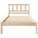 vidaXL Cadru de pat cu headboard Maro 100 x 200 cm Lemn masiv de pin vidaXL Cadru de pat cu headboard Maro 100 x 200 cm Lemn masiv de pin