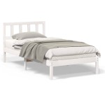 vidaXL Cadru de pat cu headboard Alb 90 x 190 cm Lemn masiv de pin vidaXL Cadru de pat cu headboard Alb 90 x 190 cm Lemn masiv de pin