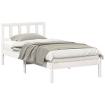 vidaXL Cadru de pat cu headboard Alb 75 x 190 cm Lemn masiv de pin vidaXL Cadru de pat cu headboard Alb 75 x 190 cm Lemn masiv de pin