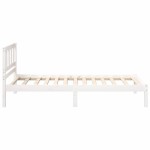 vidaXL Cadru de pat cu headboard Alb 75 x 190 cm Lemn masiv de pin vidaXL Cadru de pat cu headboard Alb 75 x 190 cm Lemn masiv de pin