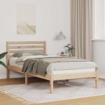 vidaXL Cadru de pat cu headboard Maro 100 x 200 cm Lemn masiv de pin vidaXL Cadru de pat cu headboard Maro 100 x 200 cm Lemn masiv de pin