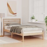 vidaXL Cadru de pat cu headboard Maro 100 x 200 cm Lemn masiv de pin vidaXL Cadru de pat cu headboard Maro 100 x 200 cm Lemn masiv de pin