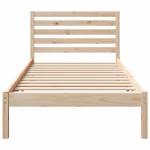 vidaXL Cadru de pat cu headboard Maro 100 x 200 cm Lemn masiv de pin vidaXL Cadru de pat cu headboard Maro 100 x 200 cm Lemn masiv de pin