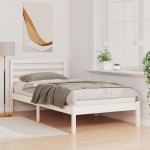 vidaXL Cadru de pat cu headboard Alb 100 x 200 cm Lemn masiv de pin