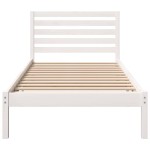 vidaXL Cadru de pat cu headboard Alb 100 x 200 cm Lemn masiv de pin