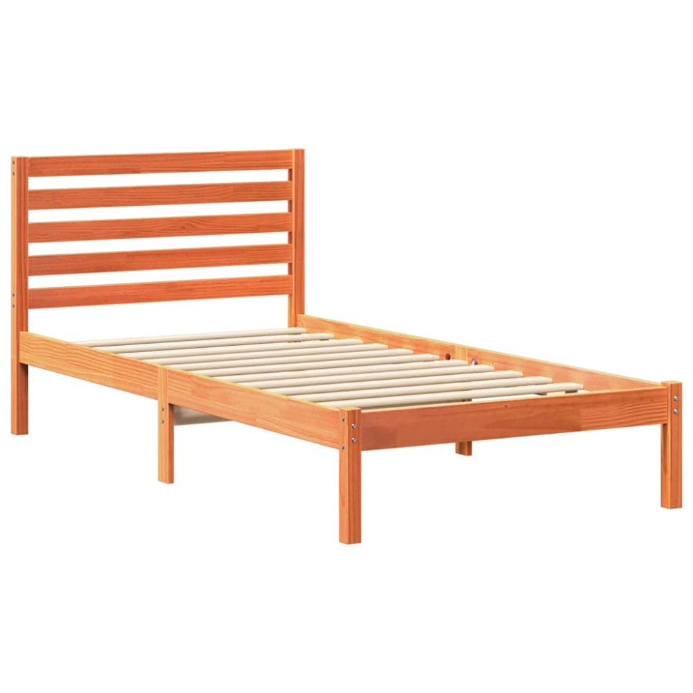 vidaXL Cadru de pat Maro ceruit 100 x 200 cm Lemn masiv de pin