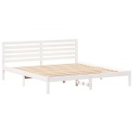 vidaXL Cadru de pat cu headboard Alb 200 x 200 cm Lemn masiv de pin vidaXL Cadru de pat cu headboard Alb 200 x 200 cm Lemn masiv de pin