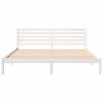 vidaXL Cadru de pat cu headboard Alb 200 x 200 cm Lemn masiv de pin vidaXL Cadru de pat cu headboard Alb 200 x 200 cm Lemn masiv de pin